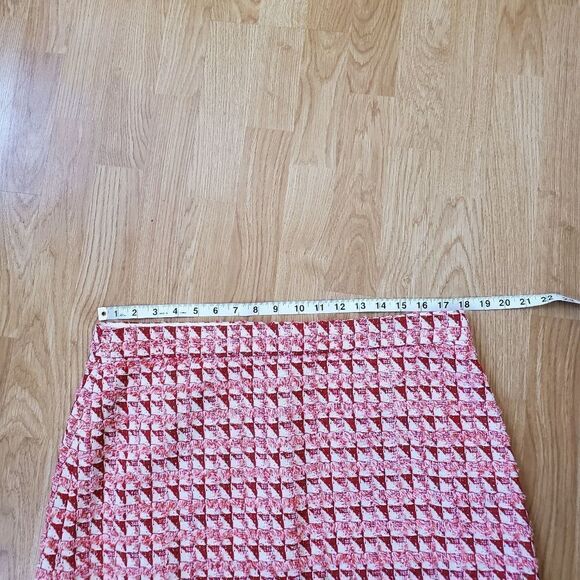 Ann Taylor Fringe Tweed A-Line Skirt - size 14 in Red - Picture 8 of 11